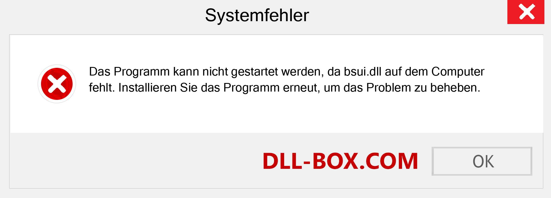 bsui.dll-Datei fehlt?. Download für Windows 7, 8, 10 - Fix bsui dll Missing Error unter Windows, Fotos, Bildern