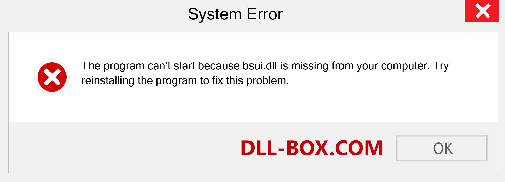  bsui.dll file is missing?. Download for Windows 7, 8, 10 - Fix  bsui dll Missing Error on Windows, photos, images